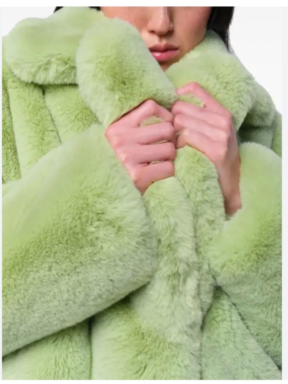 Apparis Medium M Miller faux fur green jacket  - Picture 2 of 8